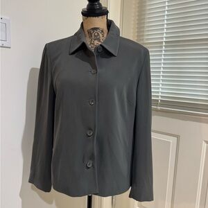 Jones New York olivish Gray Button-Front Blazer Jacket size 14